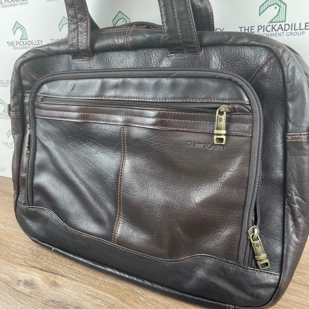 Classic Samsonite Leather Top Loader Briefcase Da… - image 8